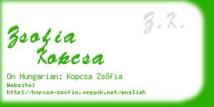 zsofia kopcsa business card