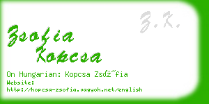 zsofia kopcsa business card